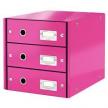 Pojemnik Leitz Click & Store 3 szuflady różowy